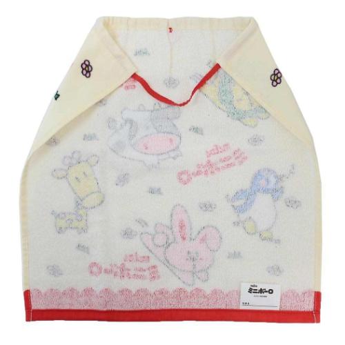 ミニボーロ ゴム＆ボタン付きキッズおてふきタオル おりこうタオル お菓子パッケージ かわいい グッズ メール便可