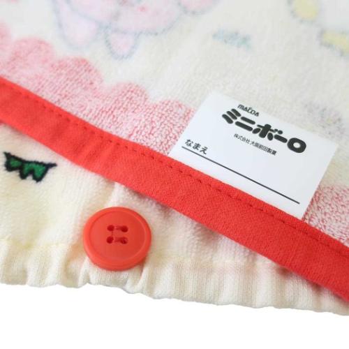 ミニボーロ ゴム＆ボタン付きキッズおてふきタオル おりこうタオル お菓子パッケージ かわいい グッズ メール便可