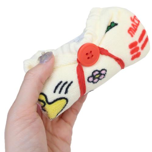 ミニボーロ ゴム＆ボタン付きキッズおてふきタオル おりこうタオル お菓子パッケージ かわいい グッズ メール便可