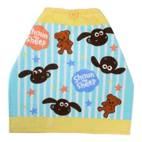 ひつじのショーン ゴム&ボタン付きキッズおてふきタオル おりこうタオル フレッシュティミー キャラクター グッズ メール便可
