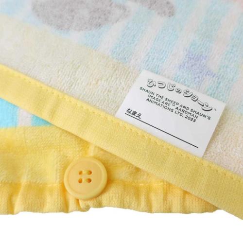 ひつじのショーン ゴム&ボタン付きキッズおてふきタオル おりこうタオル フレッシュティミー キャラクター グッズ メール便可