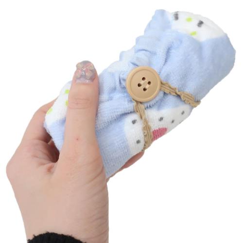 ゴム＆ボタン付きキッズおてふきタオル おりこうタオル オニギリ ローリング かわいい グッズ メール便可