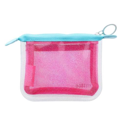 mitte ミニポーチ ラメクリアポーチミニ メッシュ フラット かわいい グッズ メール便可