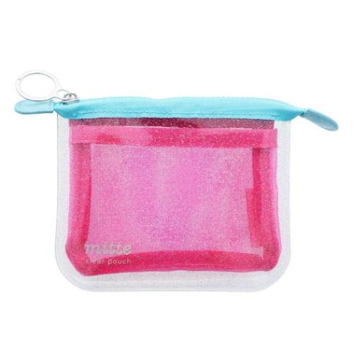 mitte ミニポーチ ラメクリアポーチミニ メッシュ フラット かわいい グッズ メール便可