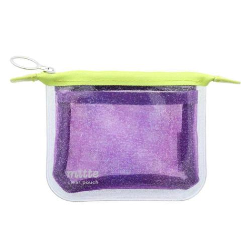 mitte ミニポーチ ラメクリアポーチミニ メッシュ フラット かわいい グッズ メール便可