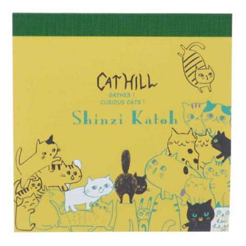 キャットヒル メモ帳 ブロックメモ イエロー かわいい グッズ メール便可