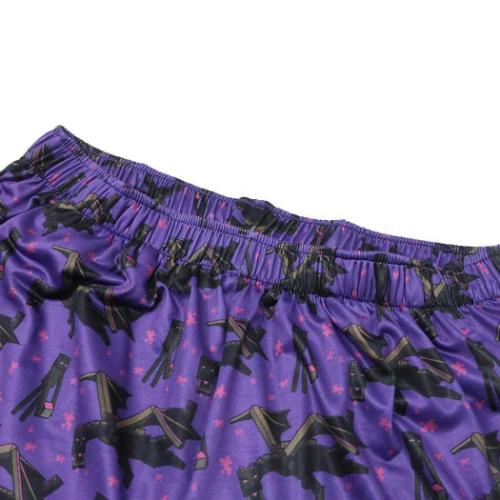 マインクラフト ホームウェア メンズ 5分丈ステテコ パープル Minecraft ゲームキャラクター グッズ メール便可