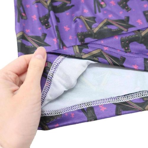 マインクラフト ホームウェア メンズ 5分丈ステテコ パープル Minecraft ゲームキャラクター グッズ メール便可