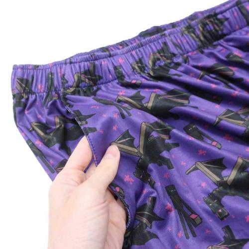 マインクラフト ホームウェア メンズ 5分丈ステテコ パープル Minecraft ゲームキャラクター グッズ メール便可