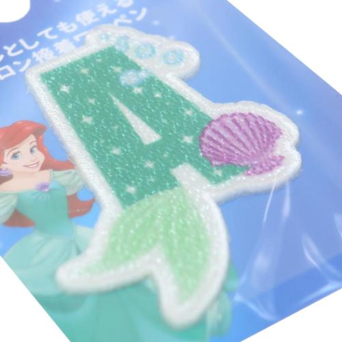 リトルマーメイド ワッペン アルファベットワッペン A アリエル ディズニープリンセス キャラクター グッズ メール便可