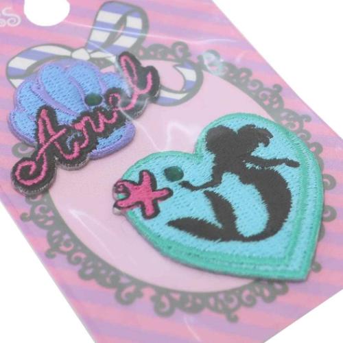 リトルマーメイド ワッペン ぷちぷんと 2枚入り アリエル ディズニープリンセス キャラクター グッズ メール便可