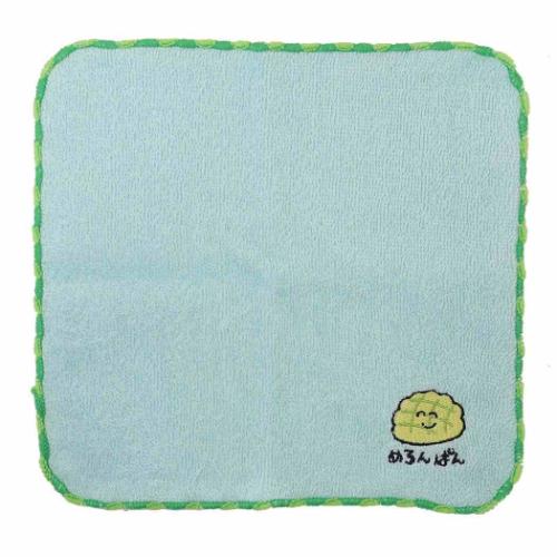 おえかきさん ミニタオル ワンポイント刺繍ハンカチタオル めろんぱんさん 汗拭きタオル グッズ メール便可