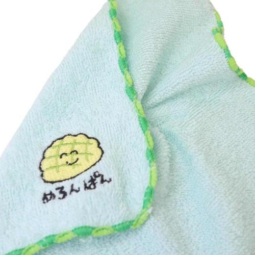 おえかきさん ミニタオル ワンポイント刺繍ハンカチタオル めろんぱんさん 汗拭きタオル グッズ メール便可