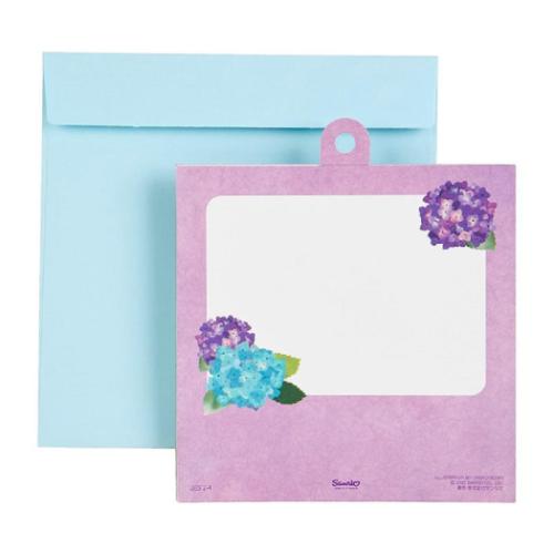 グリーティングカード シヨカ JES 2-4 立体カード 初夏 半立体アジサイ色紙 メッセージカード グッズ メール便可