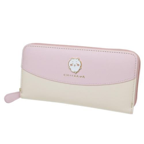 ちいかわ レディース長財布 ラウンド長財布 ラウンドファスナーロングウォレット ピンク ちいかわ キャラクター グッズ