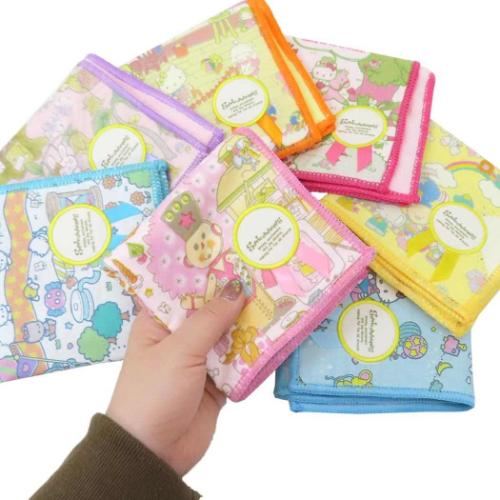 サンリオキャラクターズ ハンドタオル ミニタオル ラッピングパープル サンリオ キャラクター グッズ メール便可