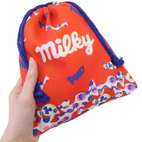 不二家のペコちゃん 巾着袋 巾着 きんちゃくポーチ ミルキー キャラクター グッズ メール便可