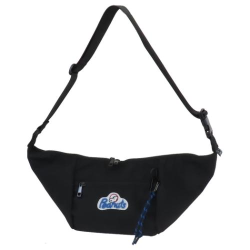 スヌーピー ショルダーバッグ 超撥水RE-PET バナナ型ショルダー ロゴ ピーナッツ キャラクター グッズ