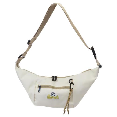 スヌーピー ショルダーバッグ 超撥水RE-PET バナナ型ショルダー ロゴ ピーナッツ キャラクター グッズ