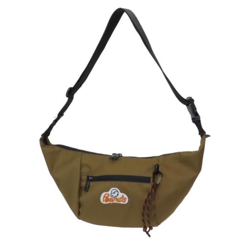 スヌーピー ショルダーバッグ 超撥水RE-PET バナナ型ショルダー ロゴ ピーナッツ キャラクター グッズ