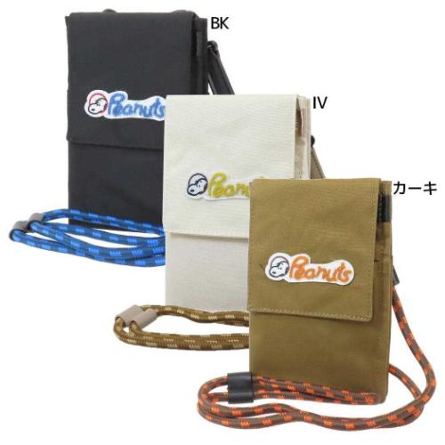 スヌーピー ショルダーバッグ 超撥水RE-PET 二つ折りサコッシュポーチ ロゴ ピーナッツ キャラクター グッズ