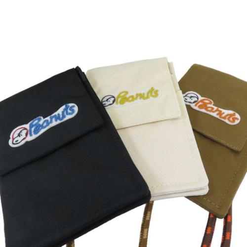 スヌーピー ショルダーバッグ 超撥水RE-PET 二つ折りサコッシュポーチ ロゴ ピーナッツ キャラクター グッズ