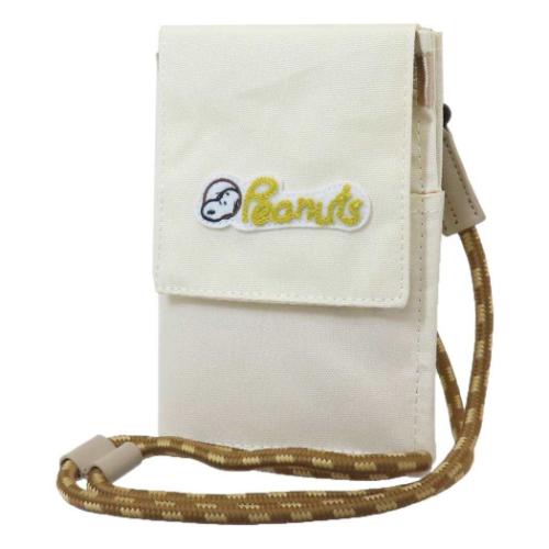 スヌーピー ショルダーバッグ 超撥水RE-PET 二つ折りサコッシュポーチ ロゴ ピーナッツ キャラクター グッズ