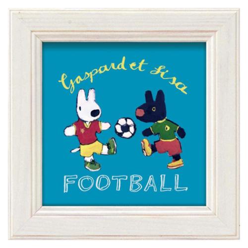 リサとガスパール フレンチアート ミニアートフレーム サッカー 絵本キャラクター インテリア 取寄品