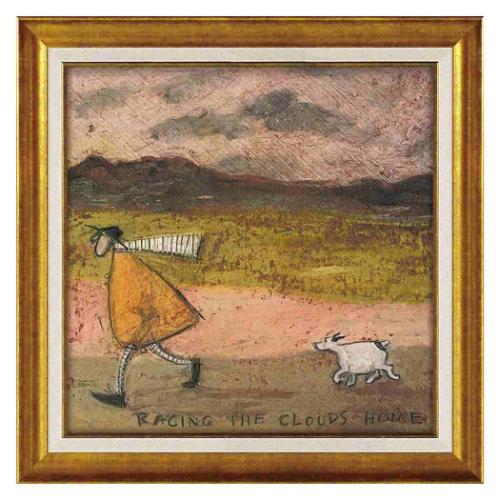 サム トフト カフェ インテリア アートフレーム 雲と家まで競争だ 額付きポスター インテリア 取寄品