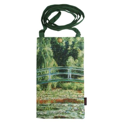 モネ スマホポーチ 名画 スマホショルダーバッグ 睡蓮の池と日本の橋 スマホバッグ スマホ入れ グッズ 取寄品