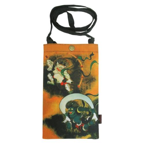 尾形光琳 スマホポーチ 名画 スマホショルダーバッグ 風神雷神 スマホバッグ スマホ入れ グッズ 取寄品
