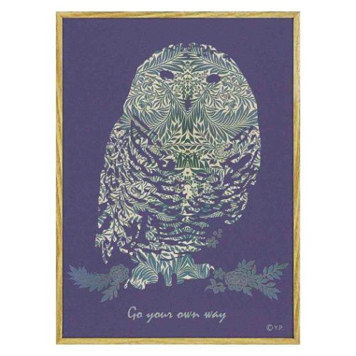 動物画 アニマルシルエット アート オウルM ギフト インテリア 取寄品