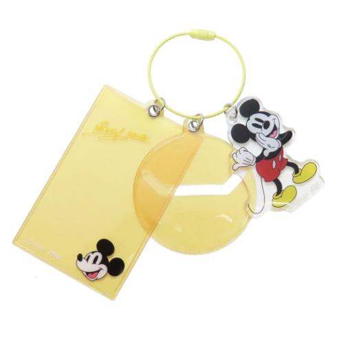 ミッキーマウス カードケース チェキ収納＆バッジホルダー YELLOW ディズニー キャラクター グッズ メール便可