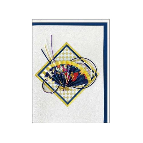 グリーティングカード 和風カード多目的 紺 メッセージカード グッズ メール便可