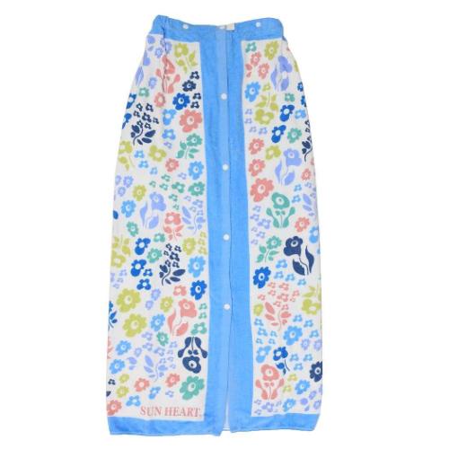 サンハート ラップタオル 100丈マキタオル 100cm丈巻き巻きタオル フルーティーブルー キッズ 大人 グッズ