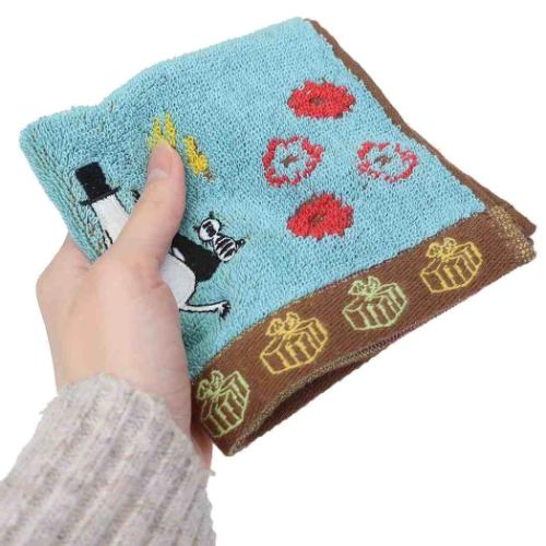 ムーミン ミニタオル ジャガードハンカチタオル オーガニックコットン みんなでおでかけ 北欧 キャラクター グッズ メール便可