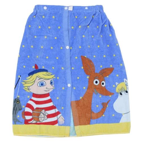 ムーミン ラップタオル 60丈マキタオル 60cm丈巻き巻きタオル あつまれともだち 北欧 キャラクター グッズ
