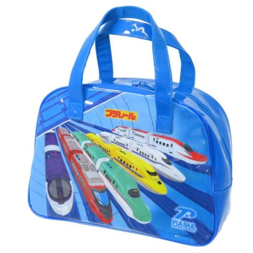 プラレール プールバッグ ボストンバッグ ブルー 鉄道 キャラクター グッズ