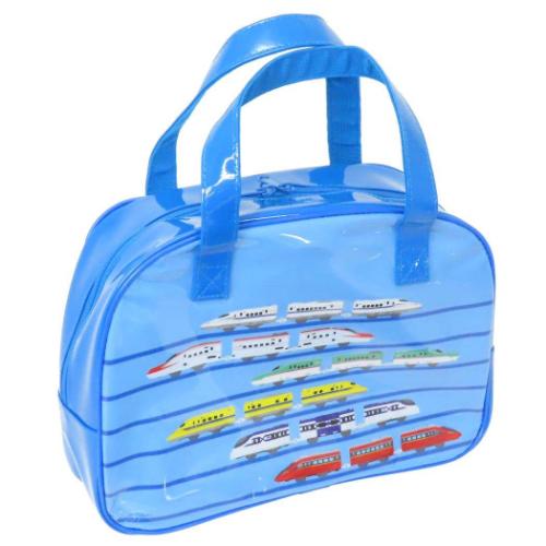 プラレール プールバッグ ボストンバッグ ブルー 鉄道 キャラクター グッズ