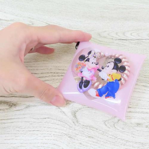 ミッキー&ミニー ミニポーチ クリアマルチケースSS ブラシアート ハート ディズニー キャラクター グッズ メール便可