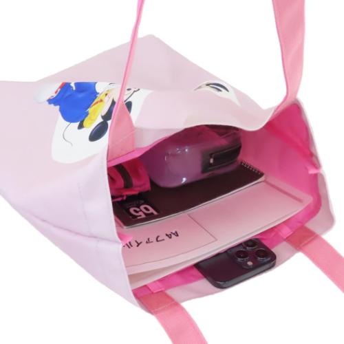 ミッキー＆ミニー トートバッグ キャンバストート ブラシアート ハート ディズニー キャラクター グッズ