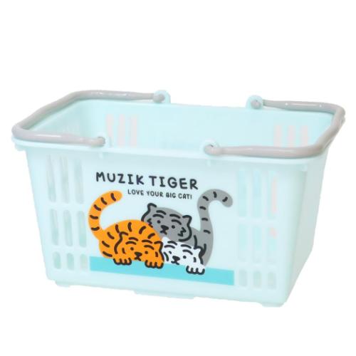 MUZIK TIGER ムジークタイガー 卓上収納 ミニフリーバスケット ミント キャラクター グッズ