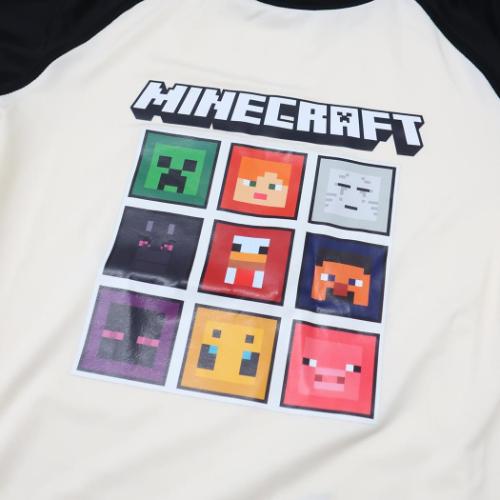 マインクラフト 水着 ラッシュガード 長袖Tシャツ ブラック Minecraft ゲームキャラクター グッズ メール便可