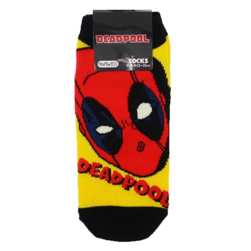 デッドプール 女性用靴下 レディースソックス フェイス YE BK MARVEL キャラクター グッズ メール便可