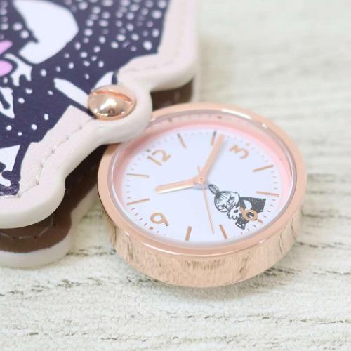 ムーミン キーホルダー時計 ダイカットレザーキーチェーンウォッチ リトルミイ NV 北欧 キャラクター グッズ