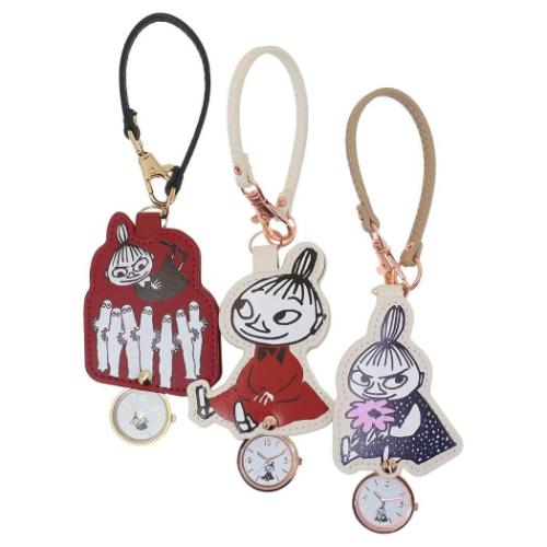 ムーミン キーホルダー時計 ダイカットレザーキーチェーンウォッチ リトルミイ NV 北欧 キャラクター グッズ