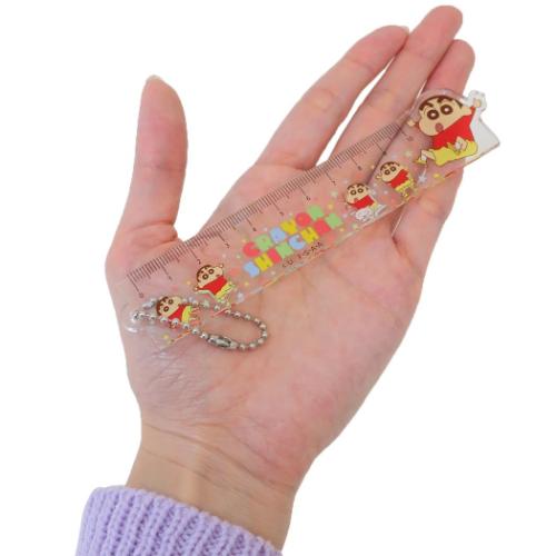 クレヨンしんちゃん 定規 アクリルものさしキーホルダー10cm アニメキャラクター グッズ メール便可