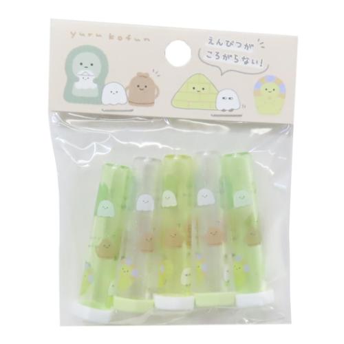 ゆるこふん 鉛筆キャップ リング付き鉛筆キャップ えんぴつカバー5本セット 新学期準備文具 グッズ メール便可