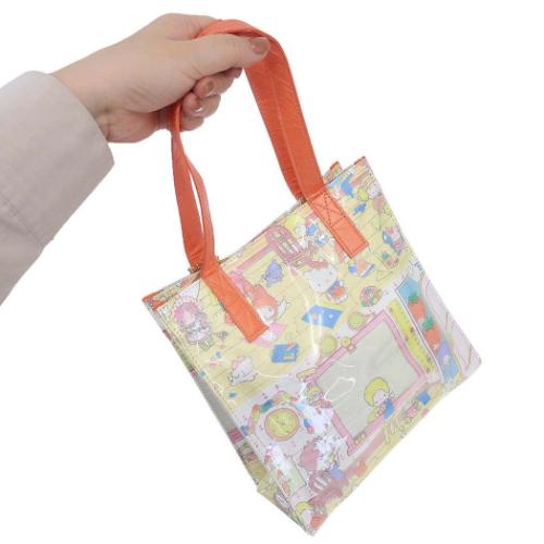 サンリオキャラクターズ トートバッグ プリントトートバッグ ラッピングオレンジ サンリオ キャラクター グッズ
