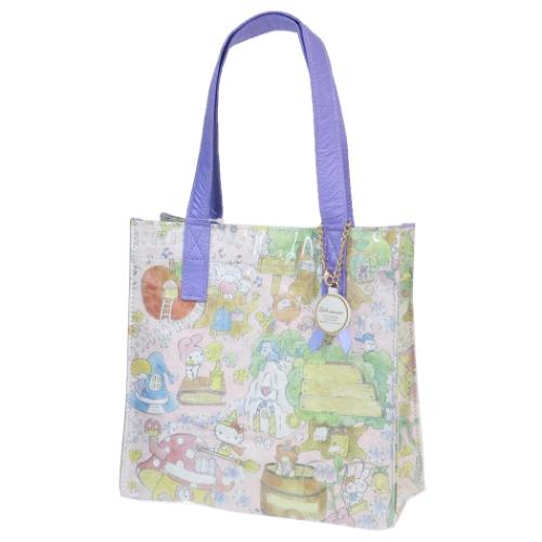 サンリオキャラクターズ トートバッグ プリントトートバッグ ラッピングパープル サンリオ キャラクター グッズ
